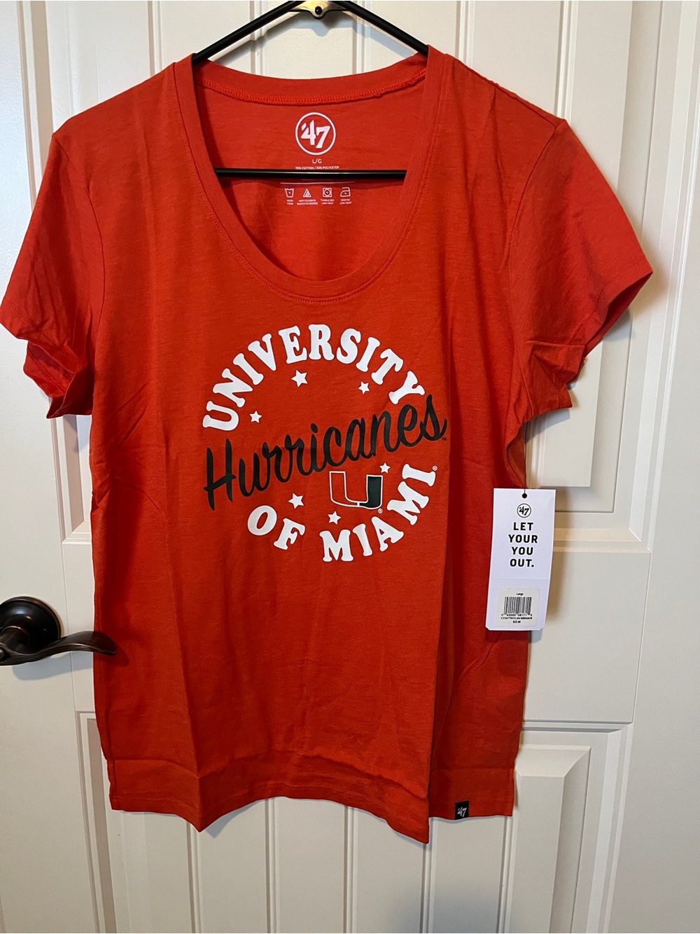 47 Miami Hurricanes Women's Scoop Neck Tee - Orange